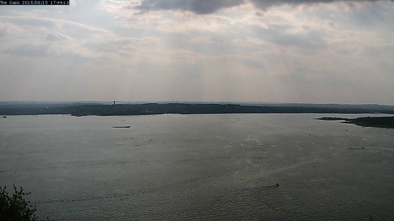 Lake Travis webcam, August 15, 2015 4:50 PM CT