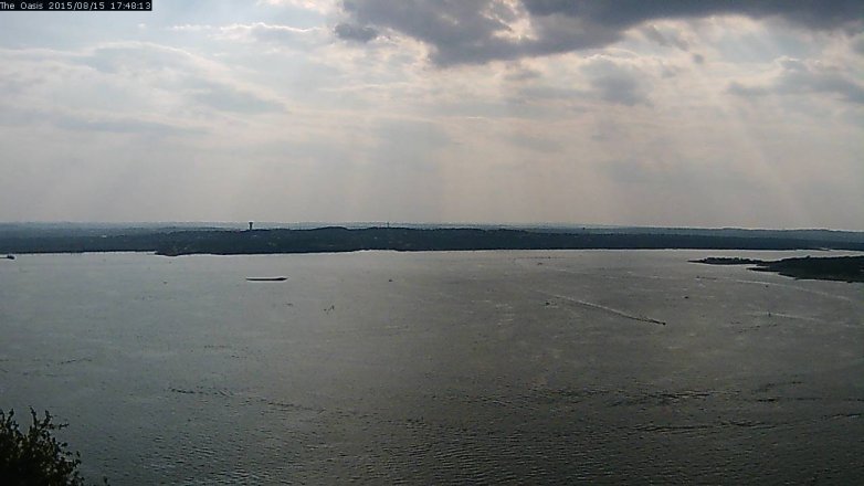 Lake Travis webcam, August 15, 2015 4:55 PM CT