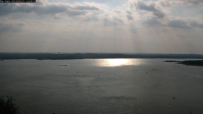 Lake Travis webcam, August 15, 2015 5:15 PM CT