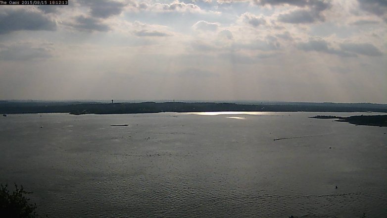 Lake Travis webcam, August 15, 2015 5:20 PM CT