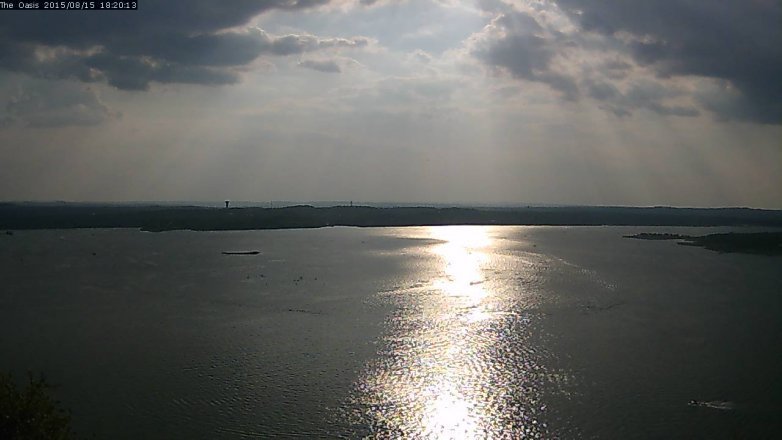 Lake Travis webcam, August 15, 2015 5:25 PM CT