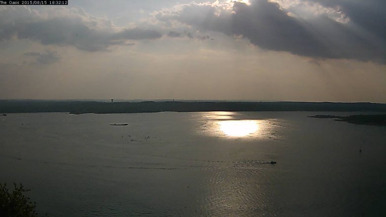 Lake Travis webcam, August 15, 2015 5:40 PM CT