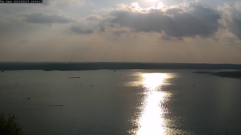 Lake Travis webcam, August 15, 2015 5:50 PM CT