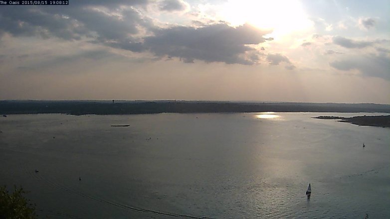 Lake Travis webcam, August 15, 2015 6:15 PM CT