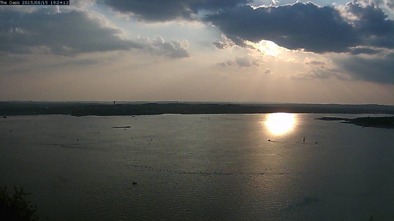 Lake Travis webcam, August 15, 2015 6:30 PM CT