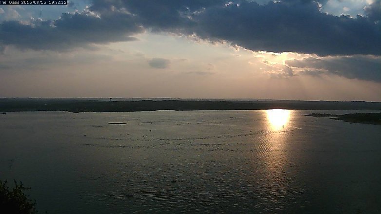Lake Travis webcam, August 15, 2015 6:40 PM CT