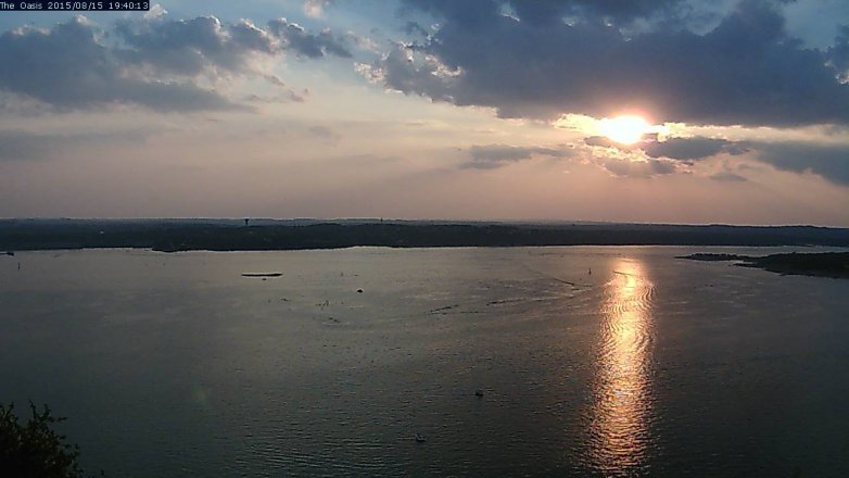 Lake Travis webcam, August 15, 2015 6:45 PM CT