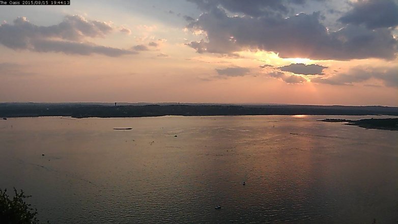 Lake Travis webcam, August 15, 2015 6:50 PM CT