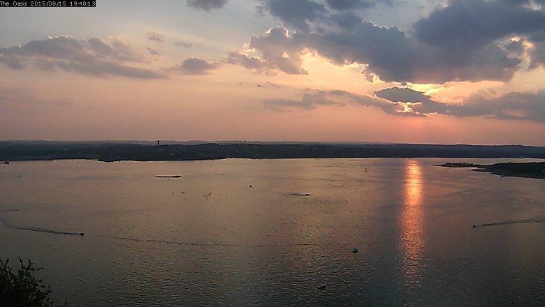 Lake Travis webcam, August 15, 2015 6:55 PM CT