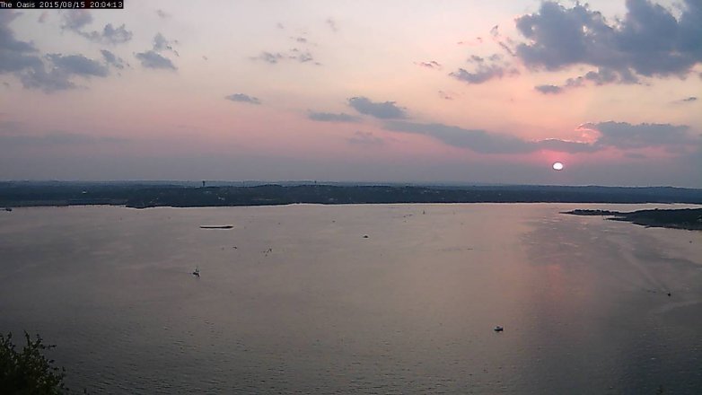 Lake Travis webcam, August 15, 2015 7:10 PM CT