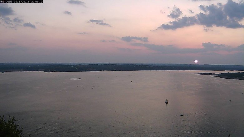 Lake Travis webcam, August 15, 2015 7:15 PM CT