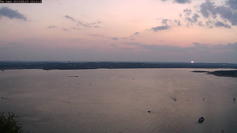 Lake Travis webcam, August 15, 2015 7:20 PM CT