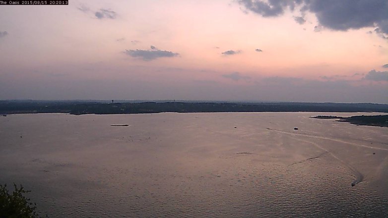 Lake Travis webcam, August 15, 2015 7:25 PM CT