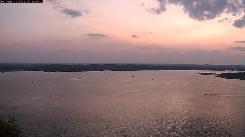 Lake Travis webcam, August 15, 2015 7:30 PM CT