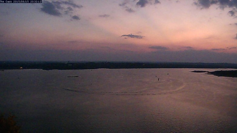 Lake Travis webcam, August 15, 2015 7:40 PM CT