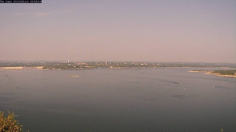 Lake Travis webcam, August 16, 2015 9:05 AM CT