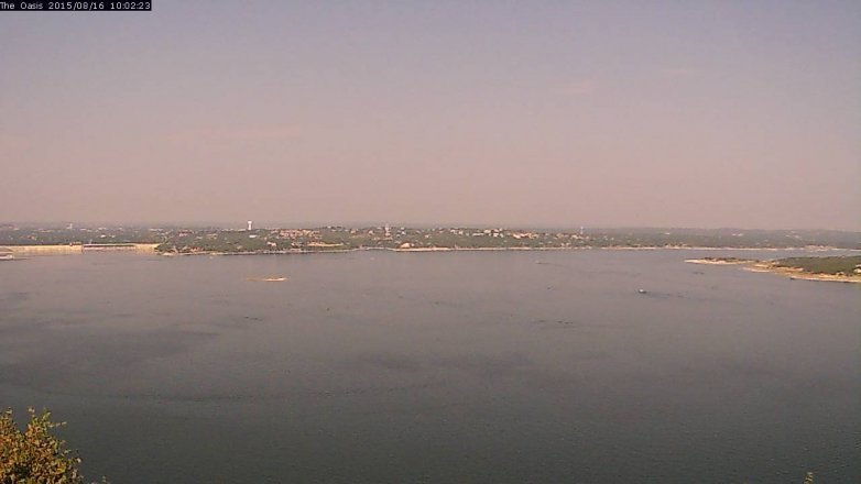 Lake Travis webcam, August 16, 2015 9:10 AM CT