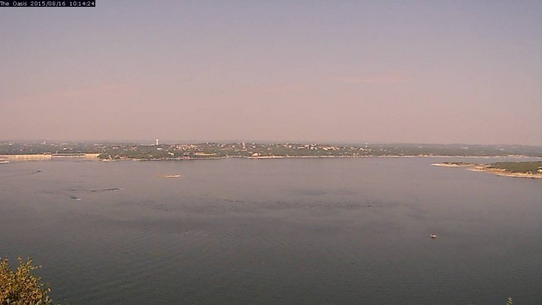Lake Travis webcam, August 16, 2015 9:20 AM CT