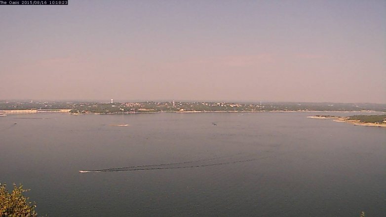 Lake Travis webcam, August 16, 2015 9:25 AM CT