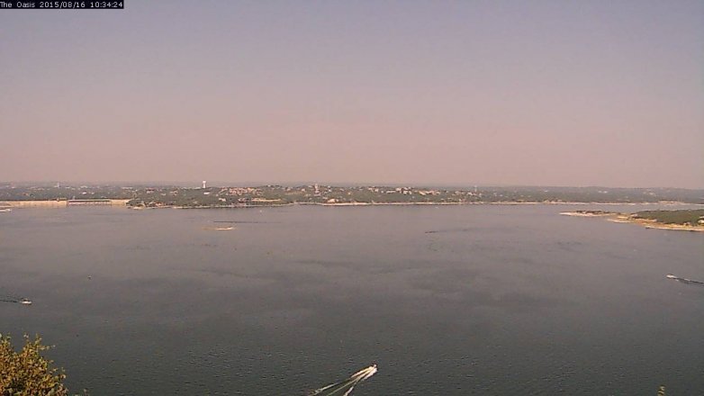 Lake Travis webcam, August 16, 2015 9:40 AM CT