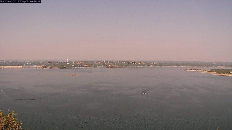 Lake Travis webcam, August 16, 2015 9:45 AM CT