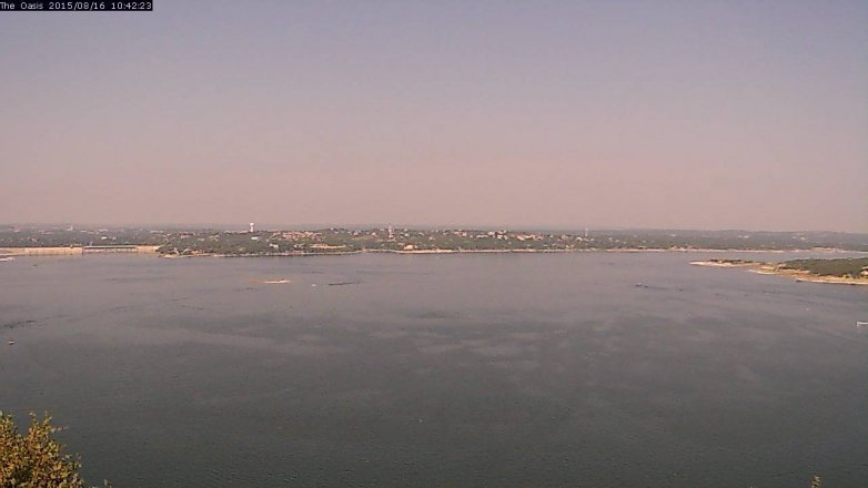 Lake Travis webcam, August 16, 2015 9:50 AM CT