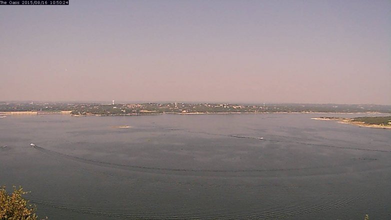 Lake Travis webcam, August 16, 2015 9:55 AM CT