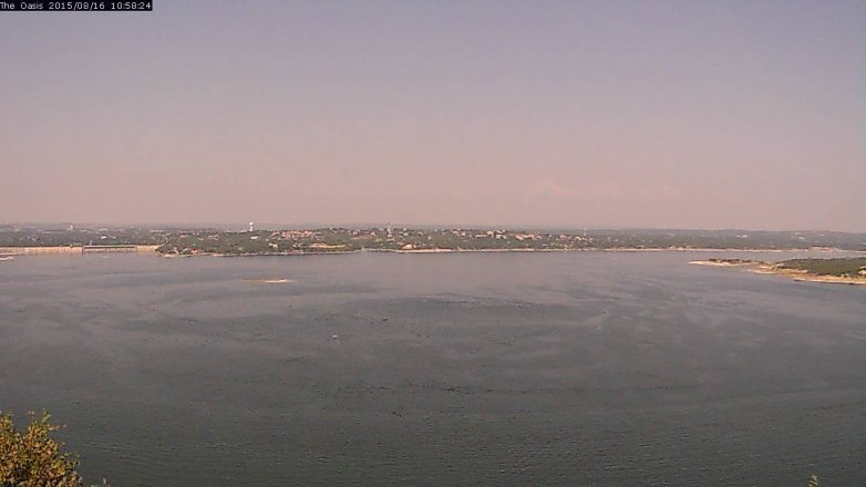 Lake Travis webcam, August 16, 2015 10:05 AM CT