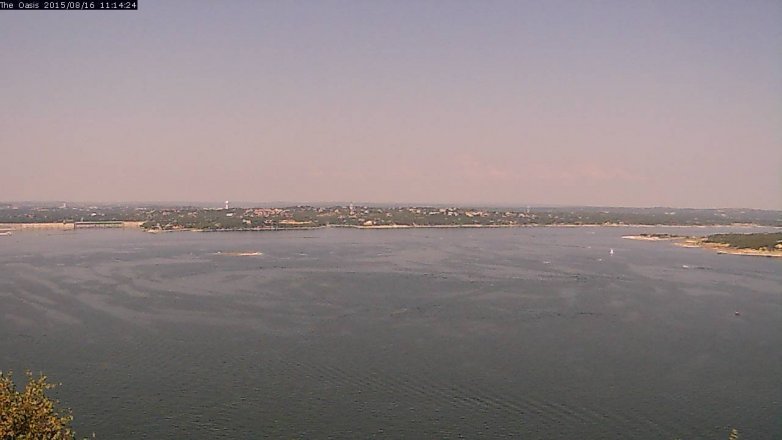 Lake Travis webcam, August 16, 2015 10:20 AM CT