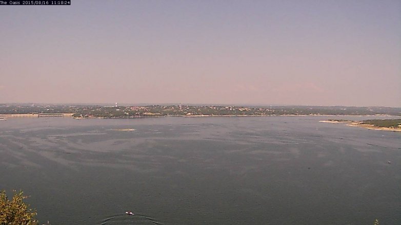 Lake Travis webcam, August 16, 2015 10:25 AM CT