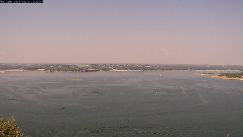 Lake Travis webcam, August 16, 2015 10:35 AM CT