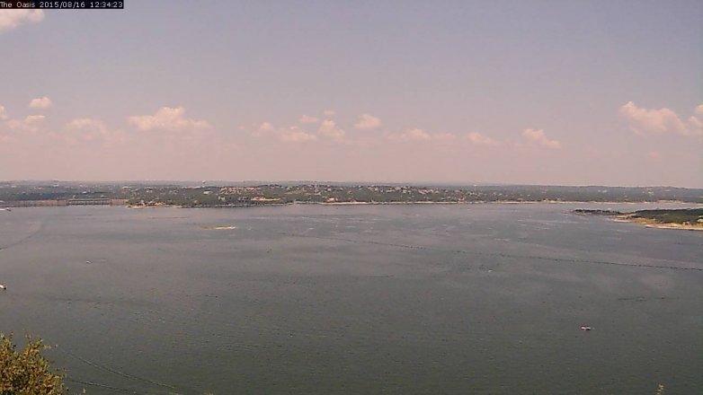 Lake Travis webcam, August 16, 2015 11:40 AM CT