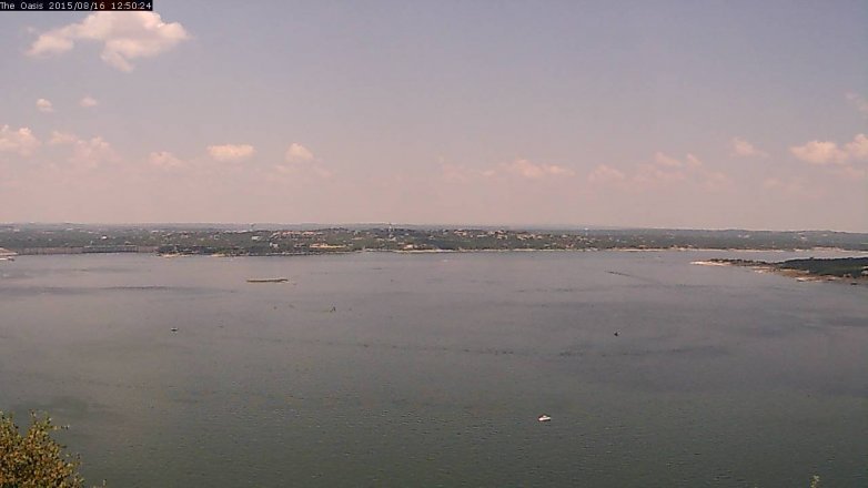 Lake Travis webcam, August 16, 2015 11:55 AM CT