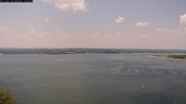 Lake Travis webcam, August 16, 2015 12:30 PM CT
