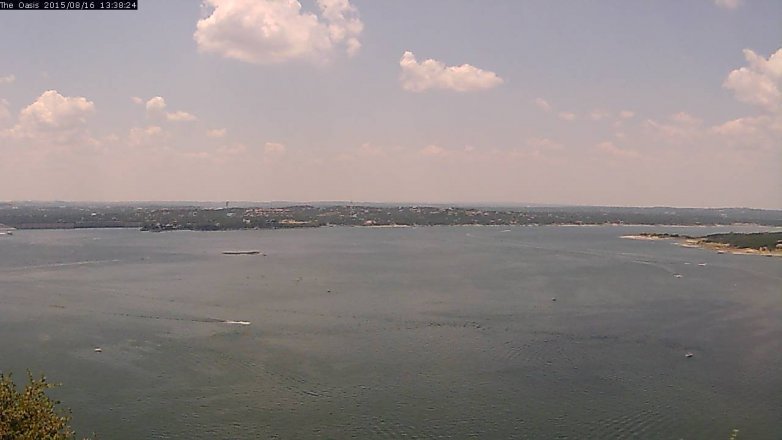 Lake Travis webcam, August 16, 2015 12:45 PM CT