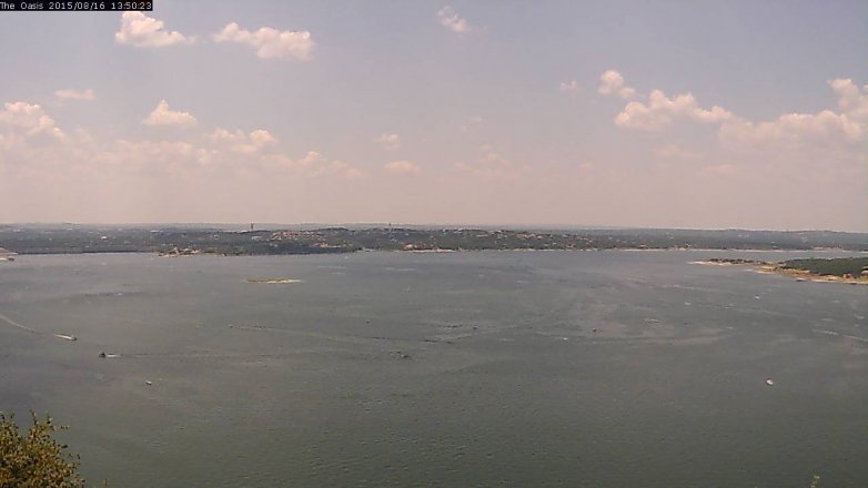 Lake Travis webcam, August 16, 2015 12:55 PM CT