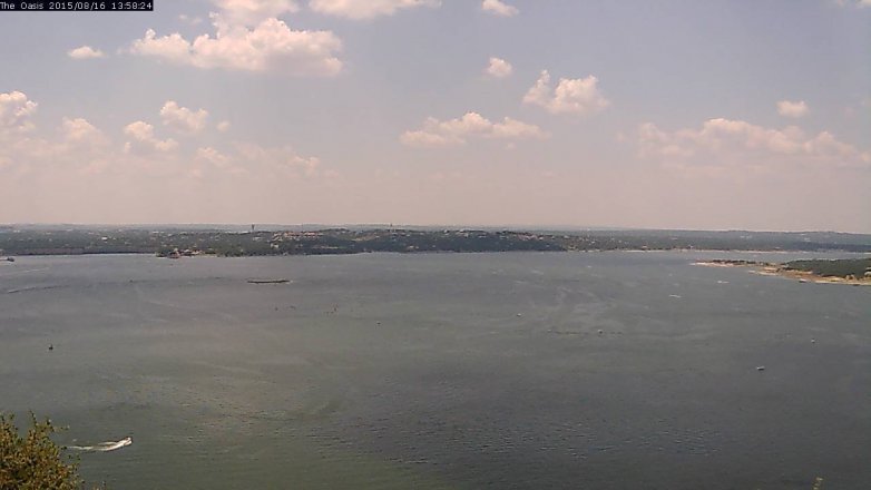 Lake Travis webcam, August 16, 2015 1:05 PM CT