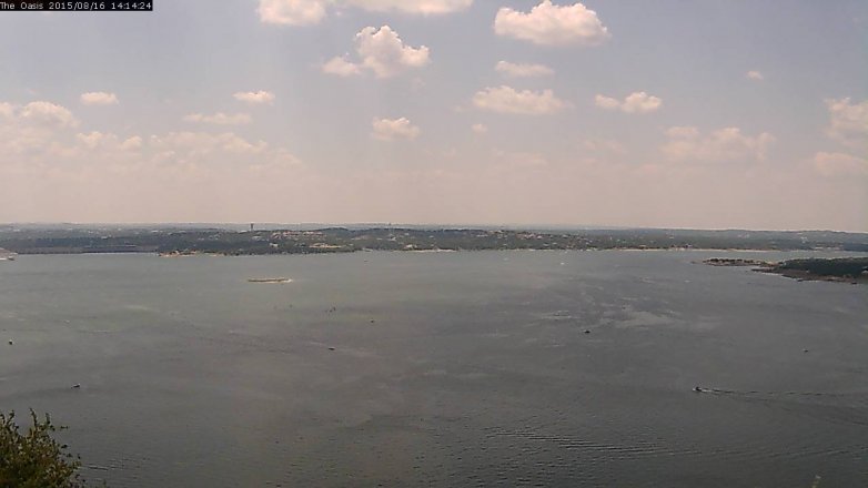 Lake Travis webcam, August 16, 2015 1:20 PM CT