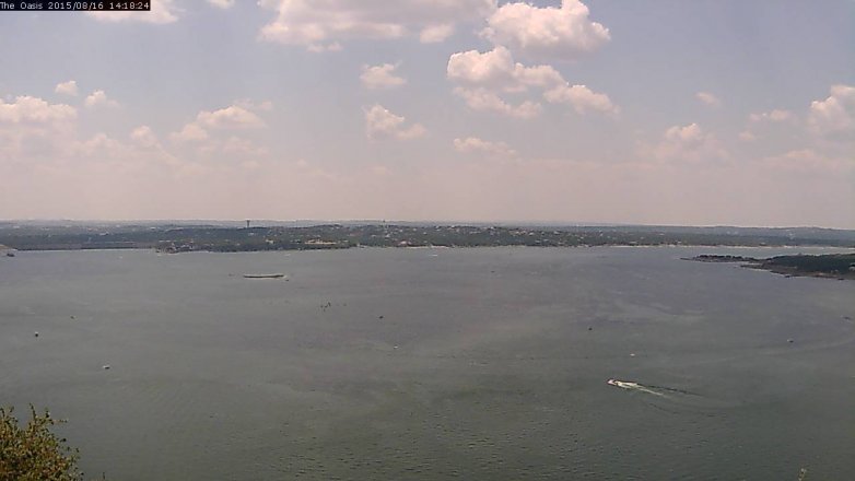 Lake Travis webcam, August 16, 2015 1:25 PM CT