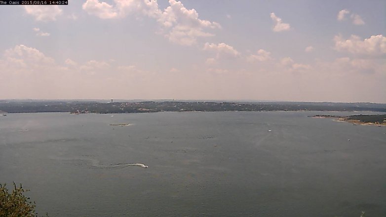 Lake Travis webcam, August 16, 2015 1:45 PM CT