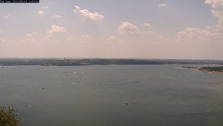 Lake Travis webcam, August 16, 2015 2:00 PM CT