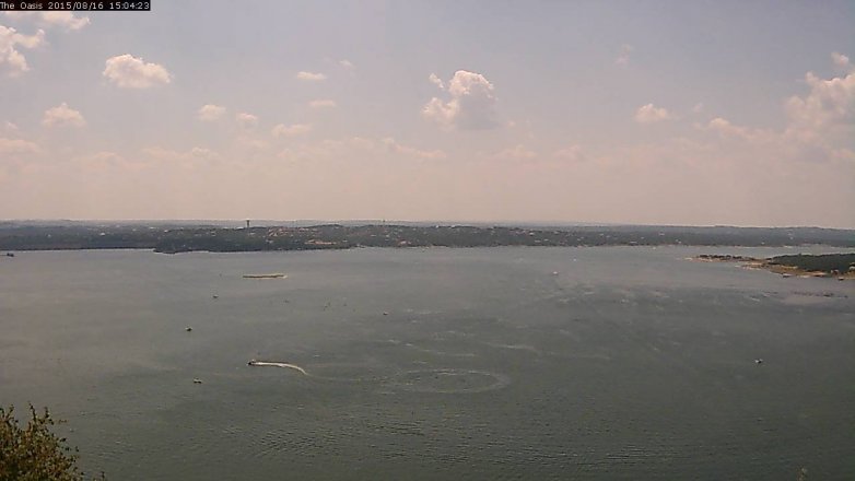 Lake Travis webcam, August 16, 2015 2:10 PM CT