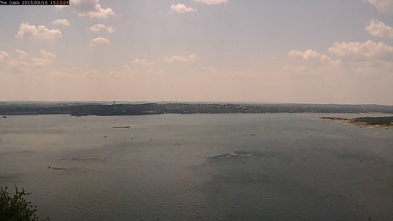 Lake Travis webcam, August 16, 2015 2:20 PM CT