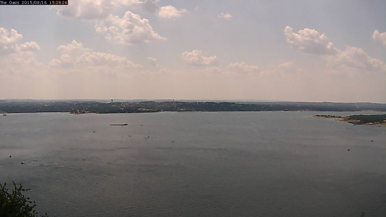 Lake Travis webcam, August 16, 2015 2:35 PM CT