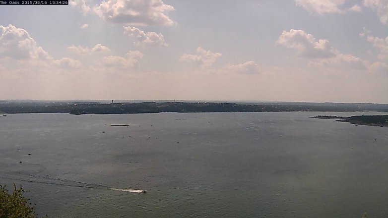Lake Travis webcam, August 16, 2015 2:40 PM CT