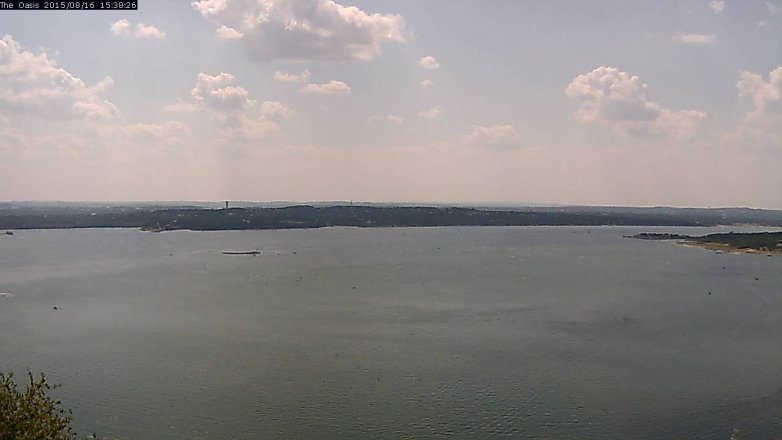 Lake Travis webcam, August 16, 2015 2:45 PM CT