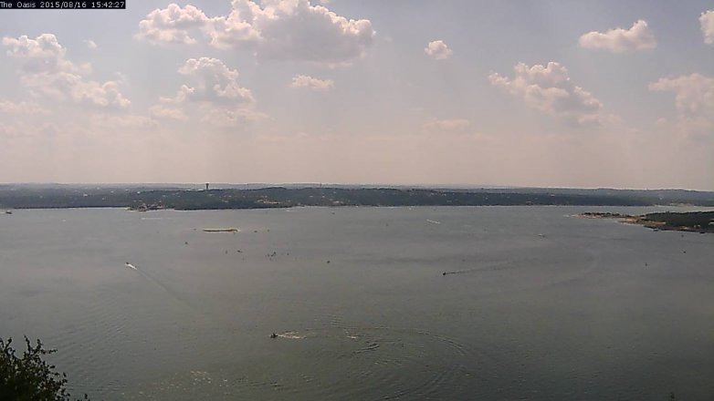 Lake Travis webcam, August 16, 2015 2:50 PM CT