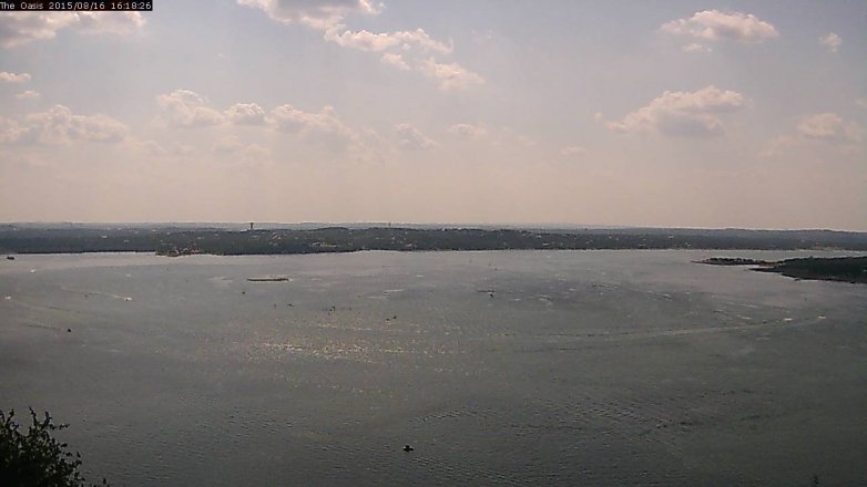 Lake Travis webcam, August 16, 2015 3:25 PM CT
