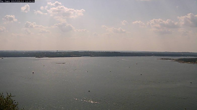 Lake Travis webcam, August 16, 2015 3:40 PM CT