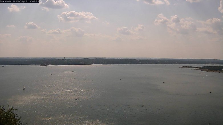 Lake Travis webcam, August 16, 2015 3:50 PM CT